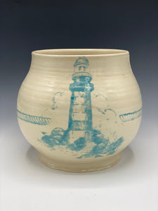 Ceramic lighthouse planter