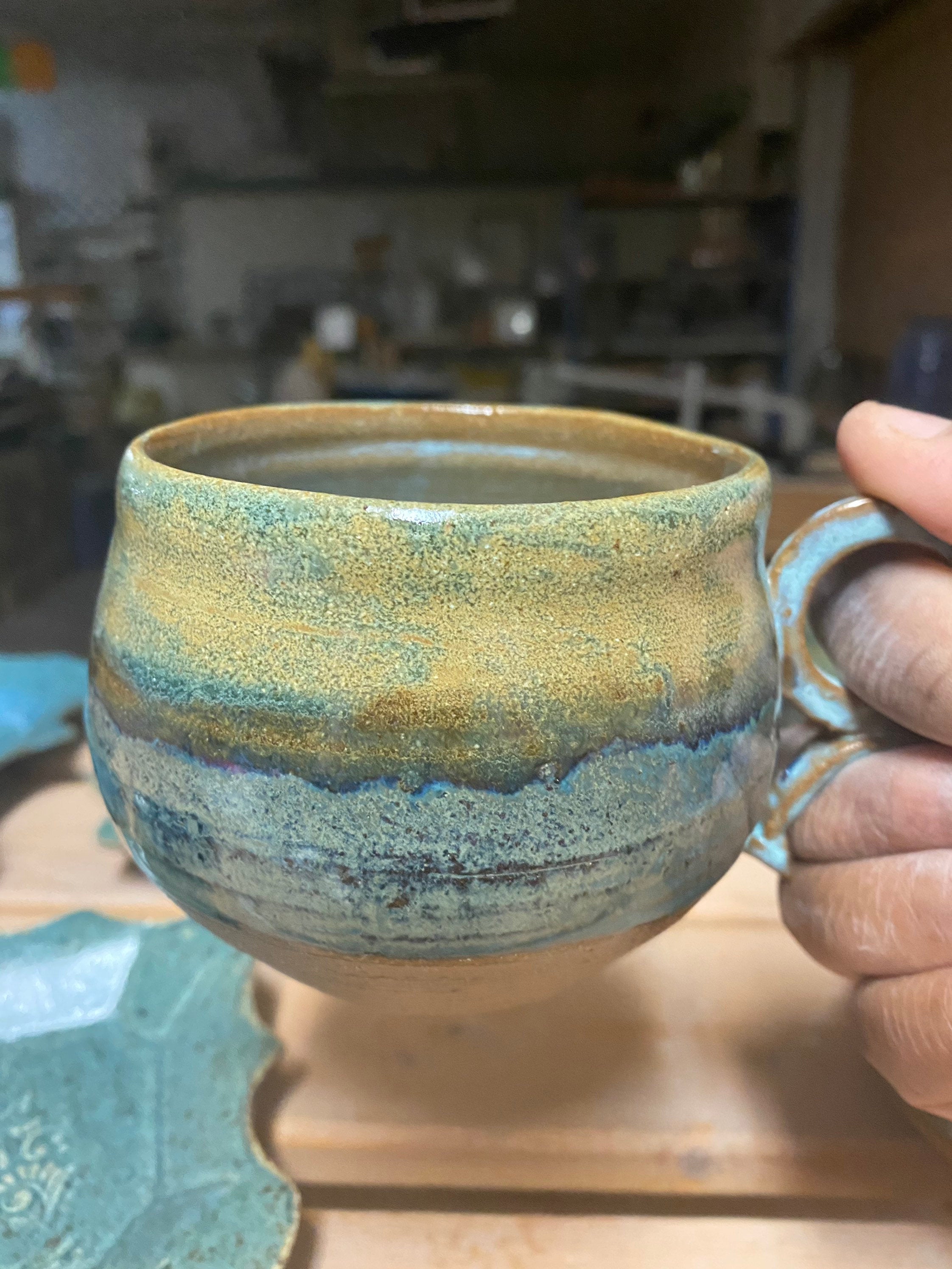 Earth-tone mugs