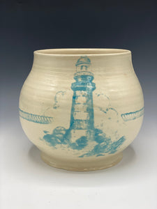 Ceramic lighthouse planter